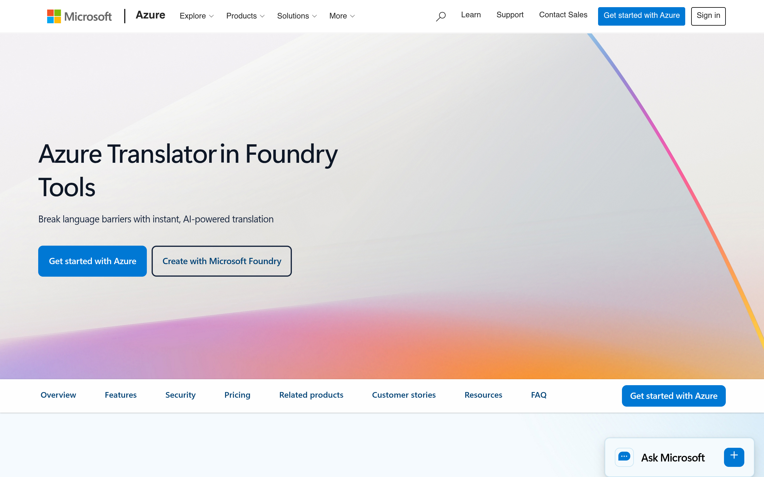 Microsoft Azure AI Translator