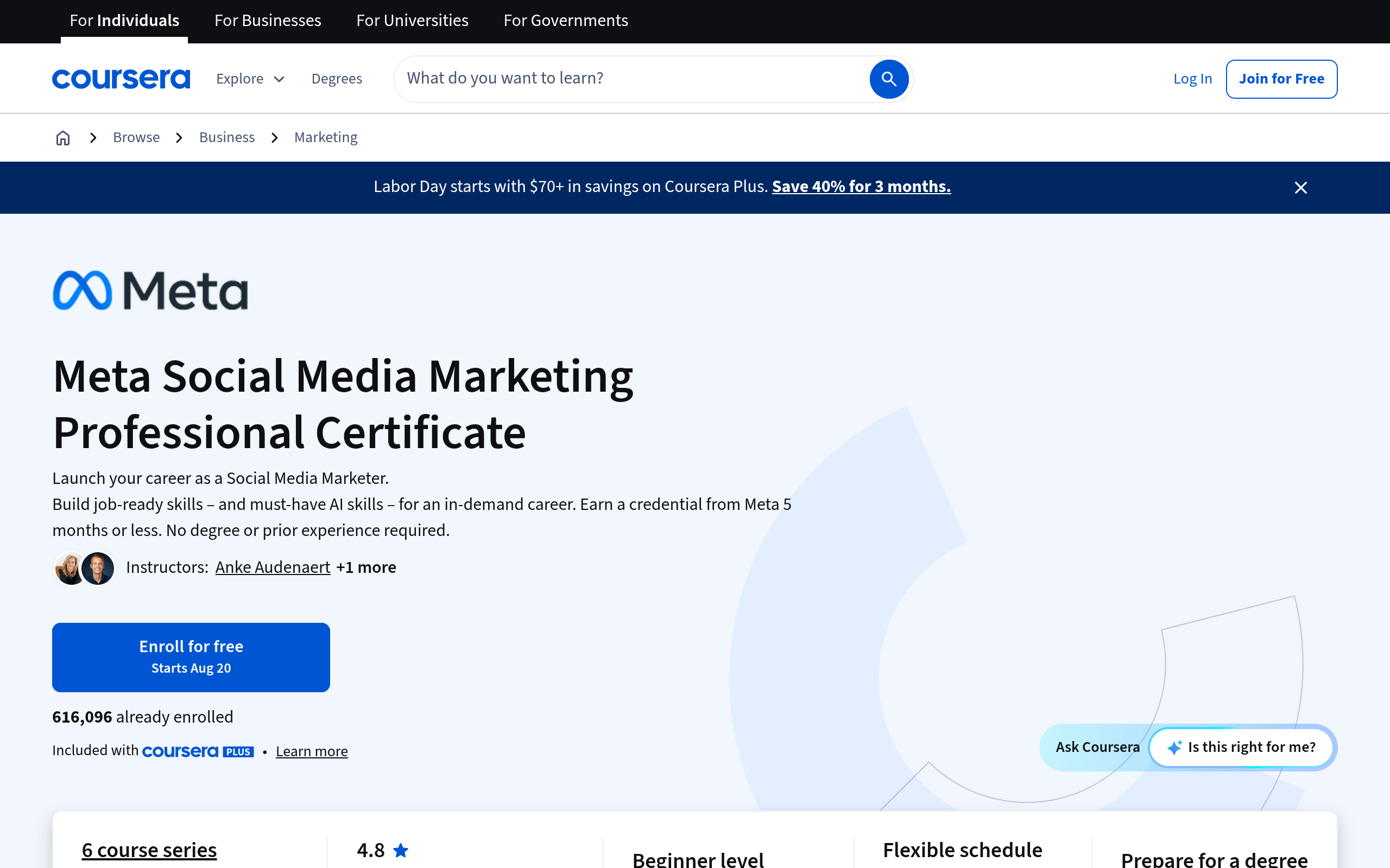 Meta Social Media Marketing Professional Certificate