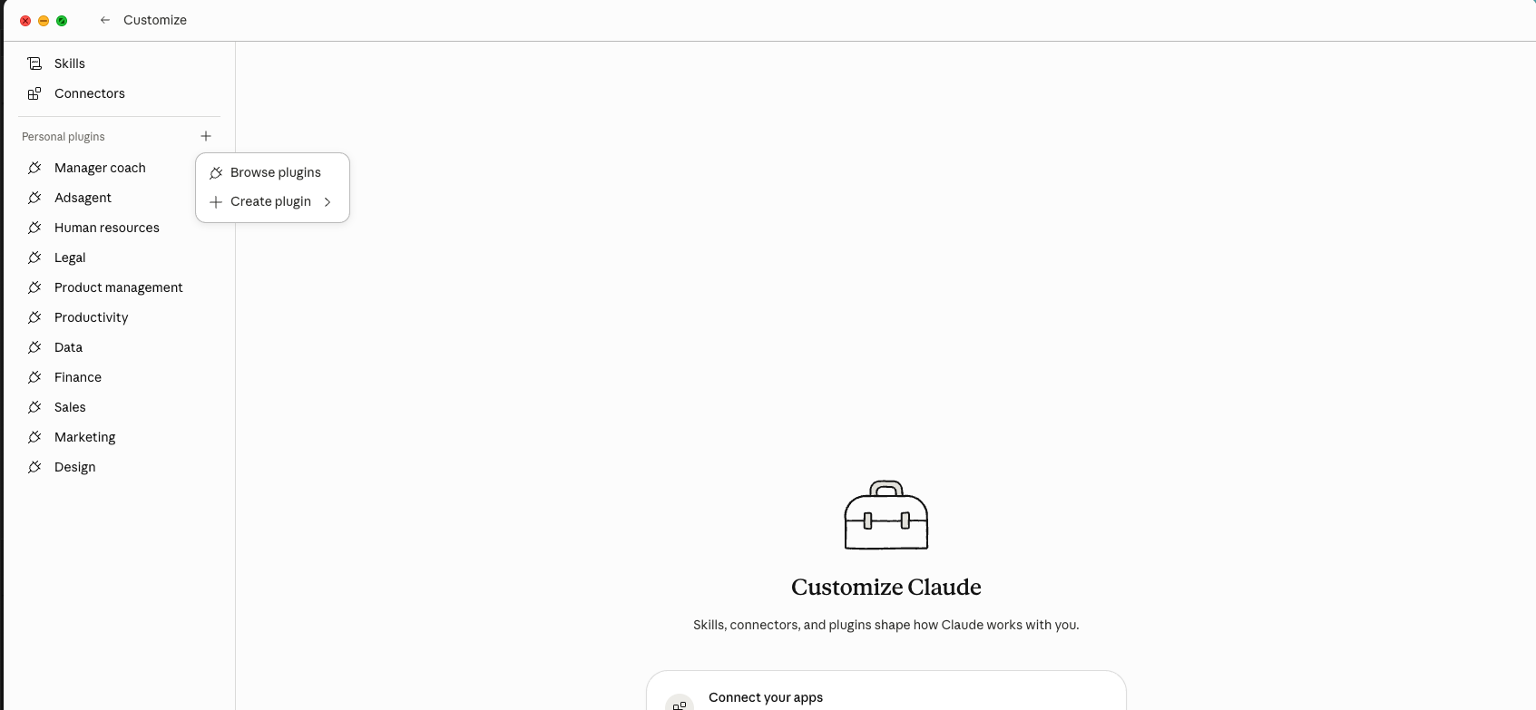 Customize panel with Personal plugins, click the plus icon and choose Browse plugins